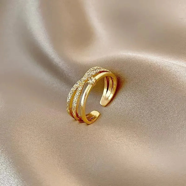 Open Band Rhinestone Ring | Copper