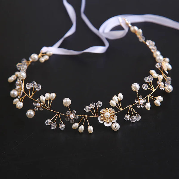Artificial Pearl Headband | Copper
