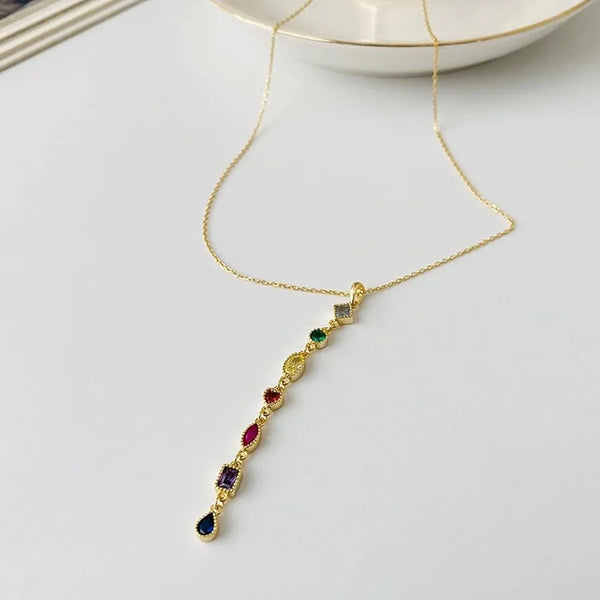 Long Zircon Necklace | 925 Sterling Silver