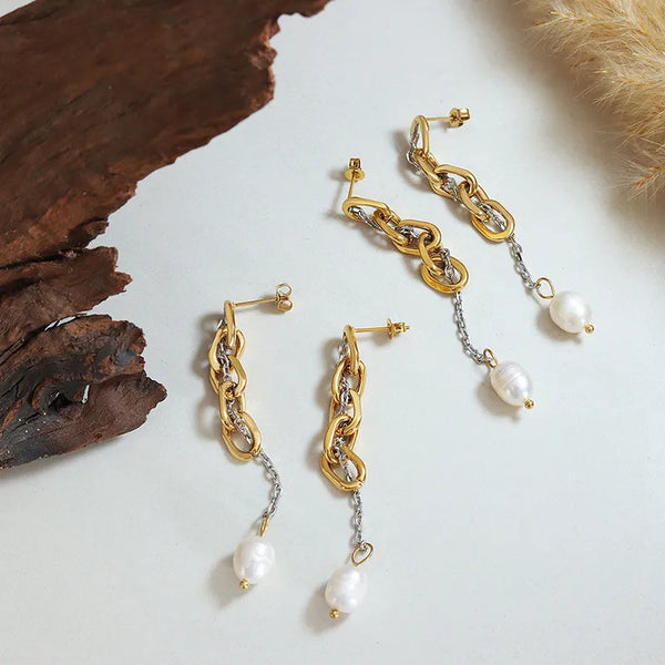 Pearl Drop Earrings | Stainless Steel