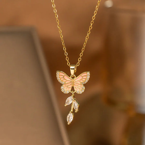 Blue Butterfly Necklace | Stainless Steel