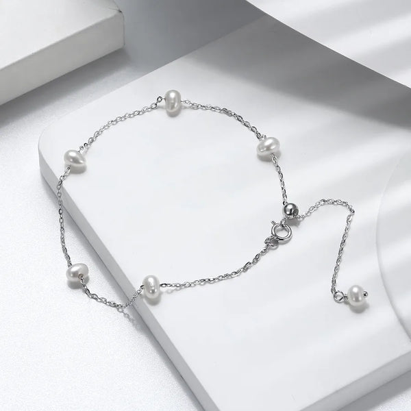 White Pearl Bracelet | 925 Sterling Silver