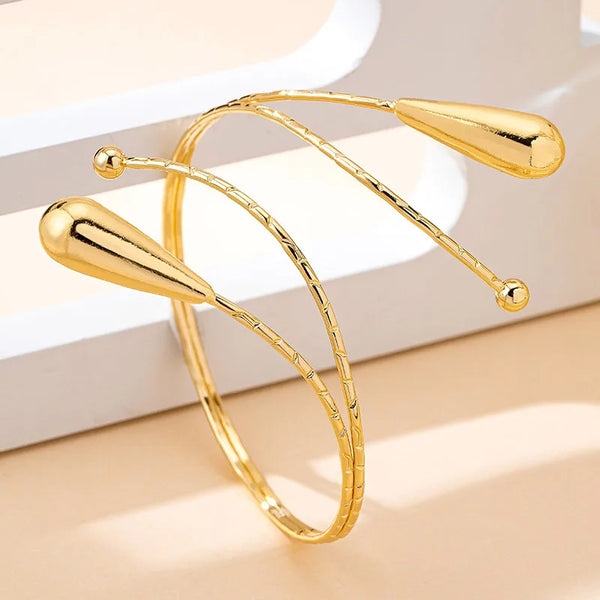Water Geometric Bangle Bracelet | Alloy