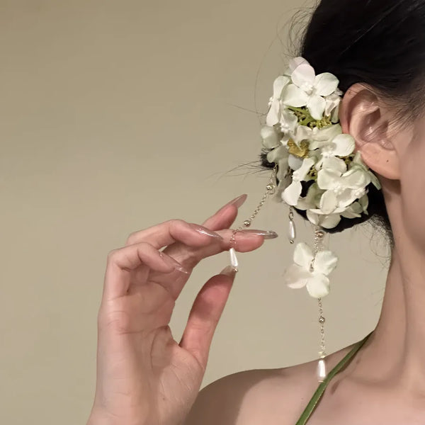 Green Floral Hair Clip | Alloy