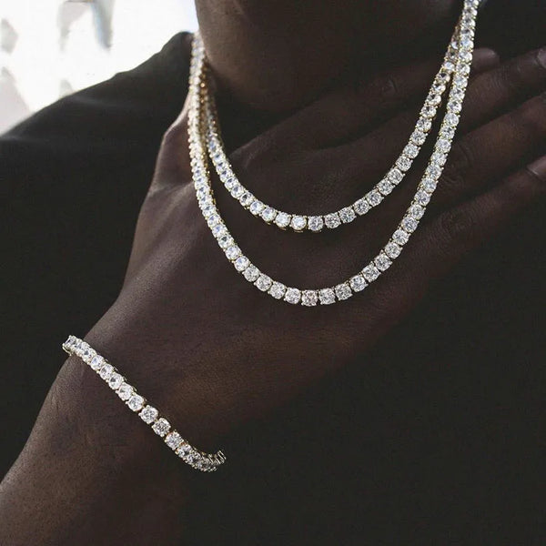 Silver-Plated Zircon Stud Earrings Bracelet | 925 Sterling Silver