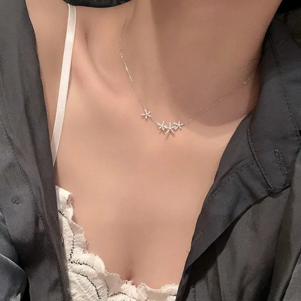 Minimalist Floral Pendant Necklace | Sterling Silver