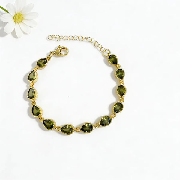Bezel Zircon Bracelet | Copper