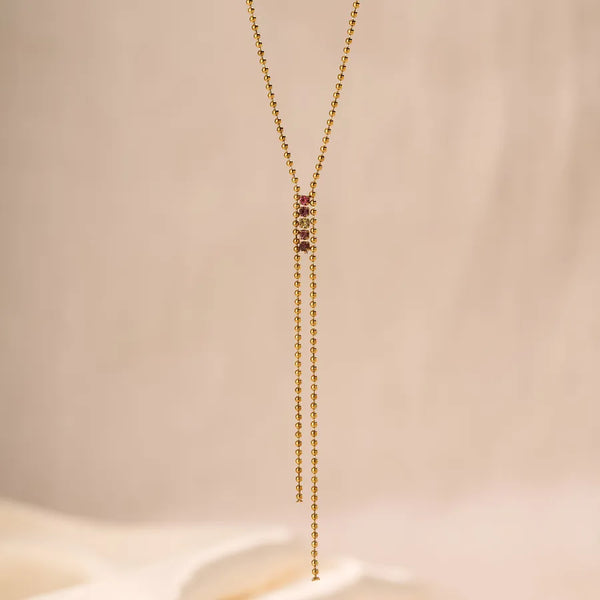 Tassel Floral Necklace | Stainless Steel