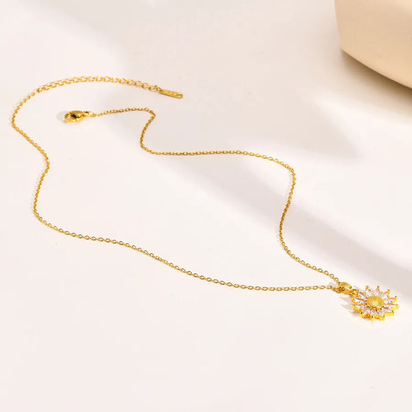 Floral Pendant Necklace | Stainless Steel