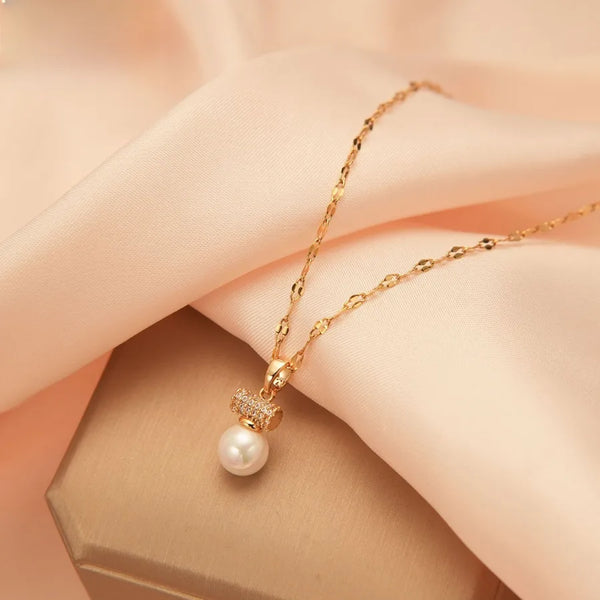 Pearl Pendant Necklace | Copper