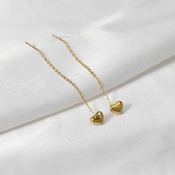 Gold-Plated Heart Earrings | Stainless Steel