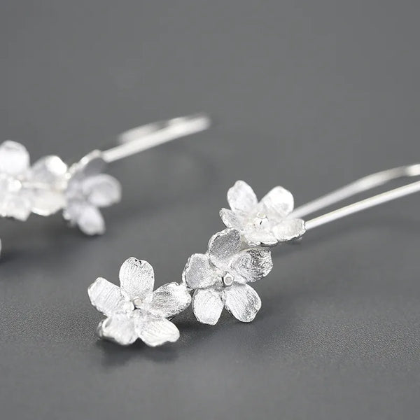Sterling Floral Drop Earrings | 925 Sterling Silver