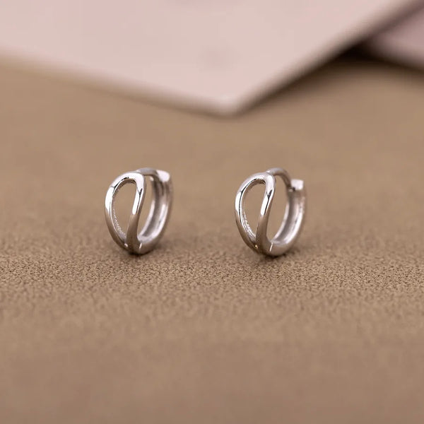 Geometric Hoop Earrings | 925 Sterling Silver