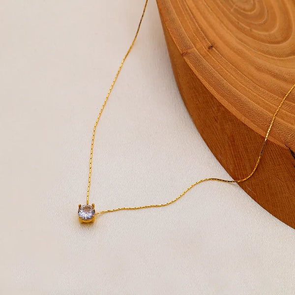 Gold-Plated Zircon Necklace | Gold