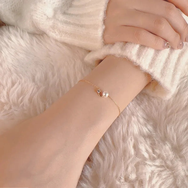 Round Freshwater Pearl Bracelet | 925 Sterling Silver