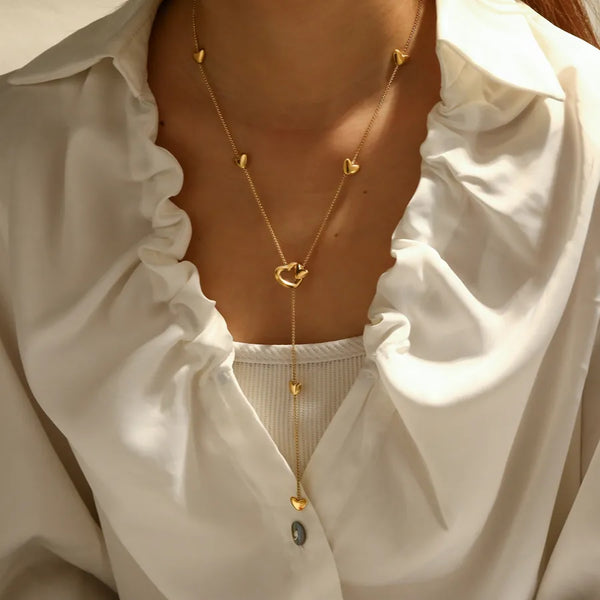 Square Heart Pendant Necklace | Stainless Steel
