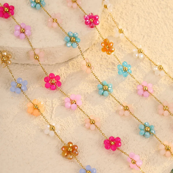 Bohemian Floral Necklace | Stainless Steel