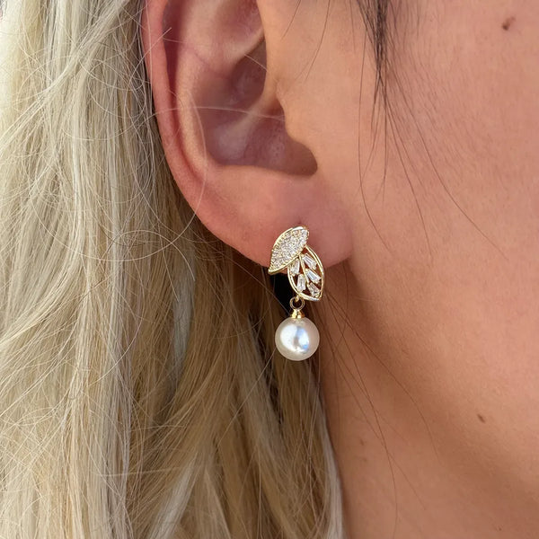Artificial Pearl Stud Earrings | 925 Sterling Silver