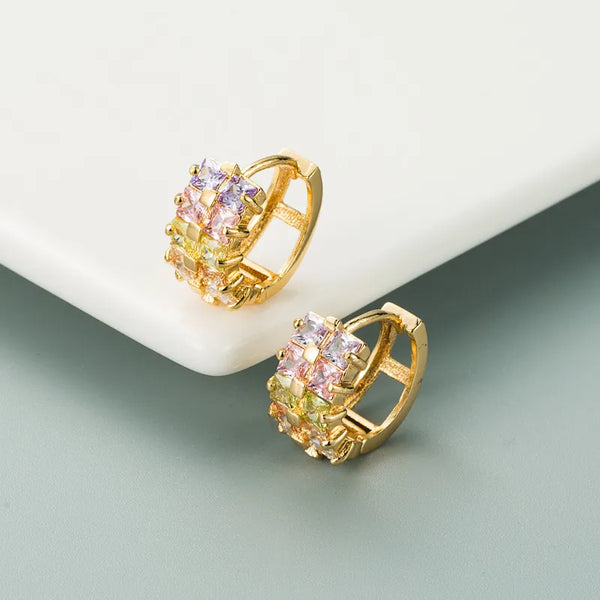 Rhinestone Earrings | Copper
