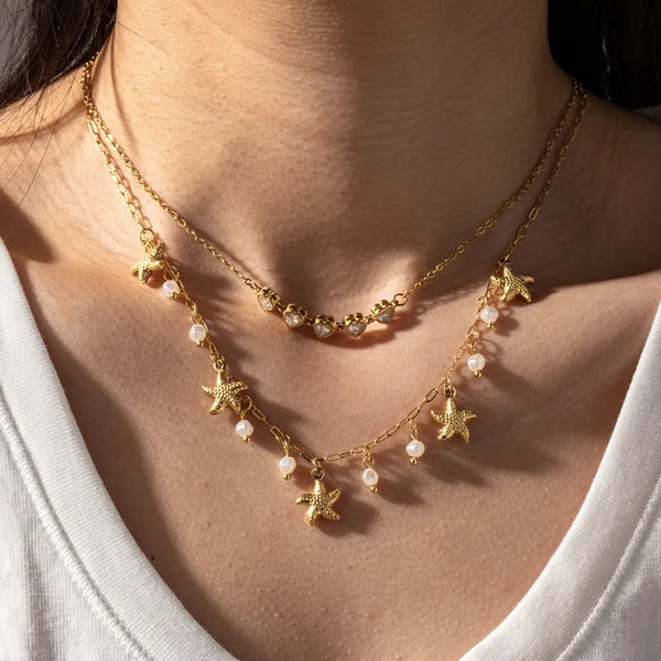 White Artificial Pearl Necklace | Stainless Steel
