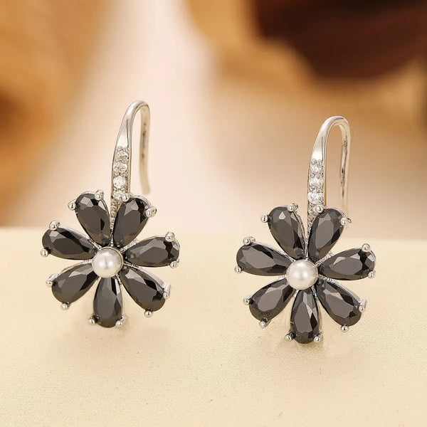 Pearl Floral Earrings | Copper