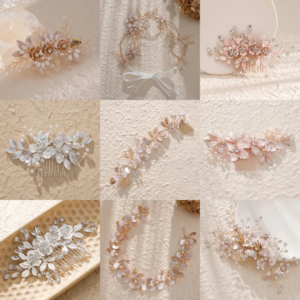 Floral Hair Comb Headband | Alloy