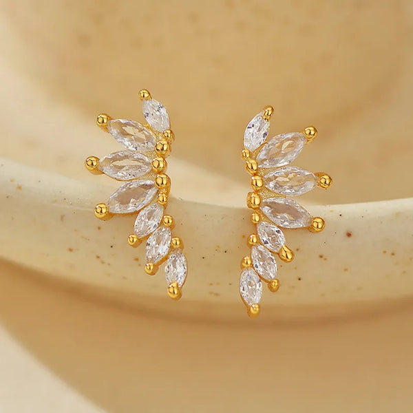 Wings Geometric Stud Earrings | 925 Sterling Silver