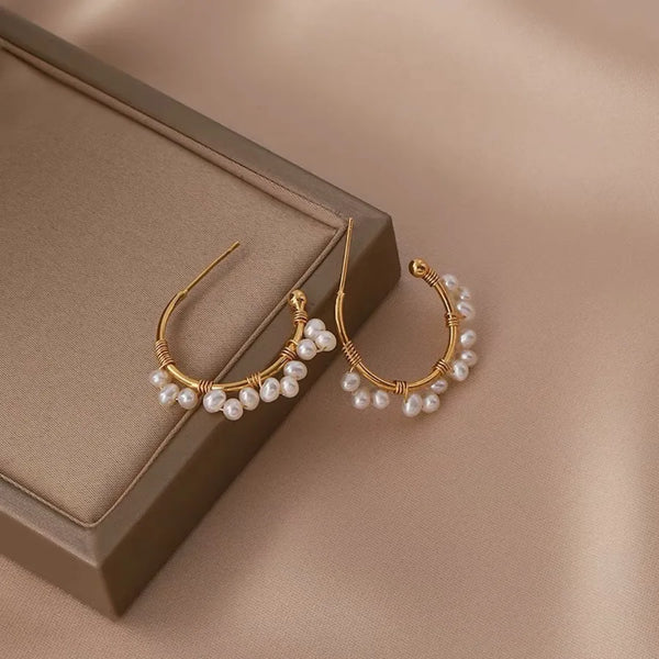 Half Freshwater Pearl Stud Earrings | 925 Sterling Silver