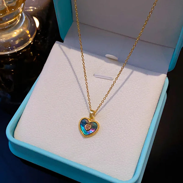Heart Butterfly Pendant Necklace | Stainless Steel