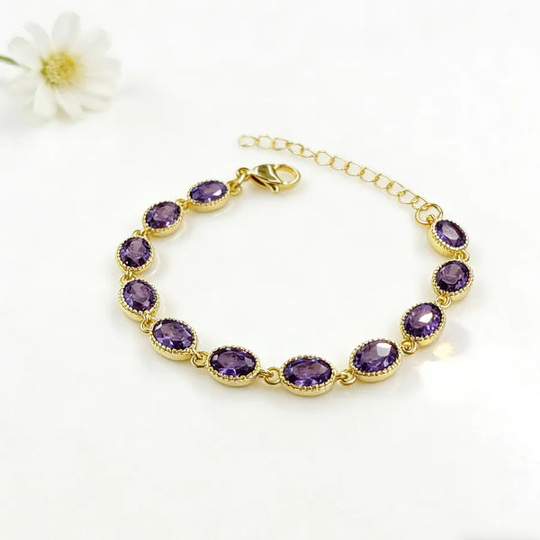 Oval Zircon Bracelet | Copper