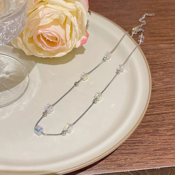 Gold-Plated Crystal Necklace | Stainless Steel
