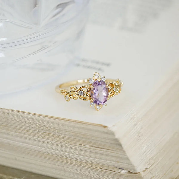 Purple Geometric Ring | 925 Sterling Silver