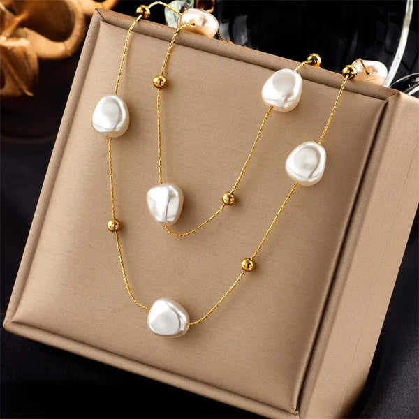 Pearl Necklace | Stainless Steel