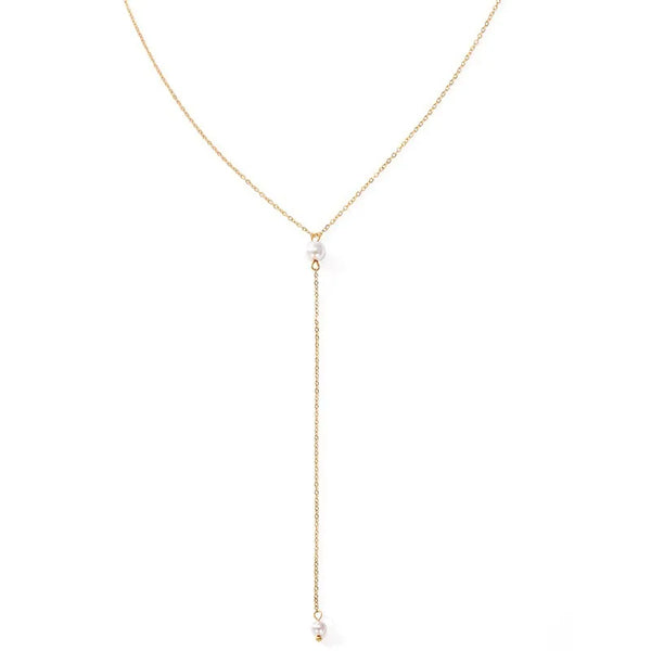 Color Artificial Pearl Necklace | Stainless Steel