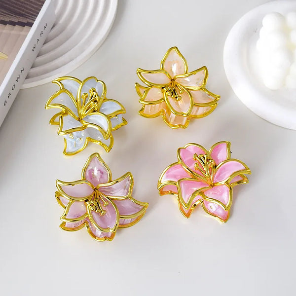Green Floral Hair Claw | PC,Plastic