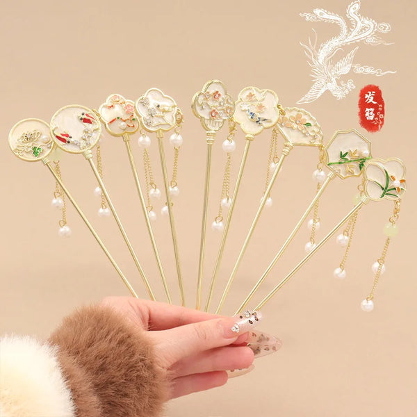 Rhinestone Artificial Pearl Hairpin Headband | Alloy