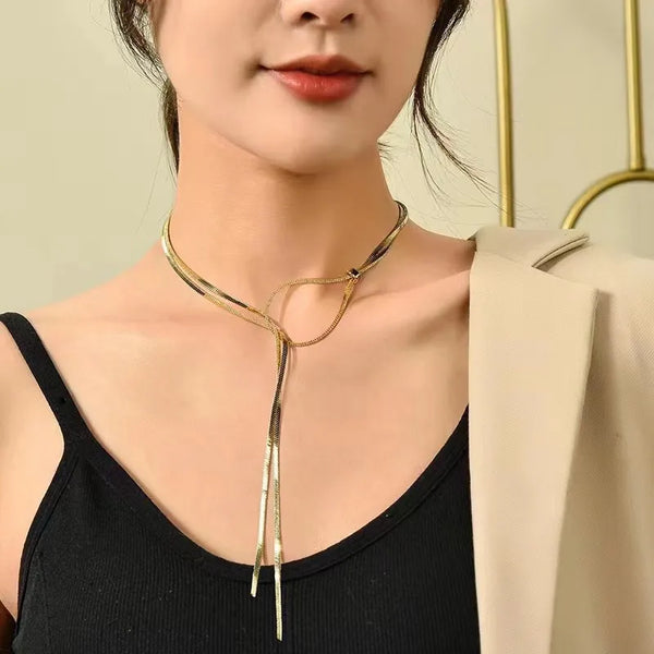 Pattern Snake Necklace | Stainless Steel