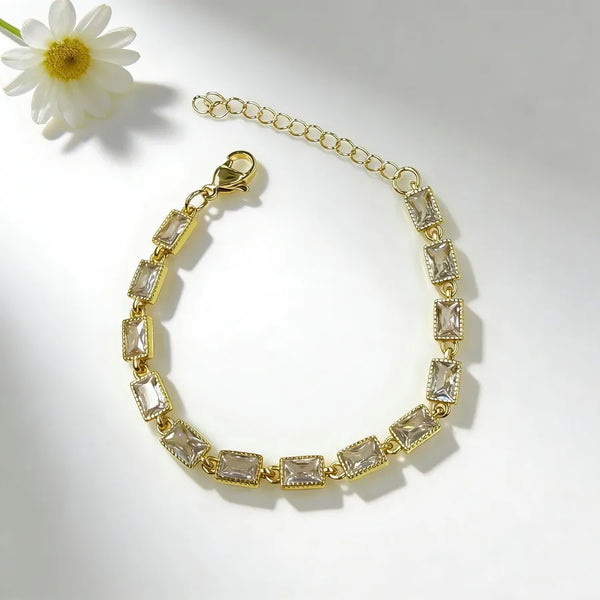 White Zircon Bracelet | Copper