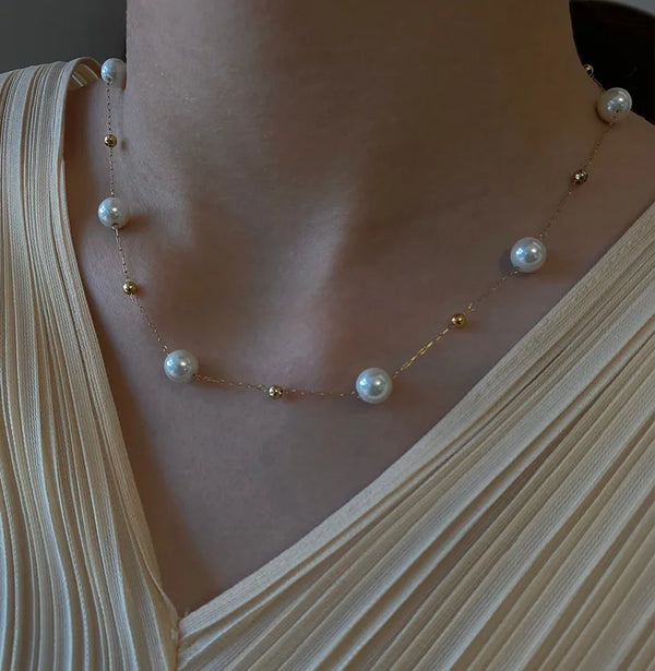 Artificial Pearl Necklace | Stainless Steel