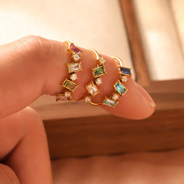 Colorful Zircon Ring | Stainless Steel