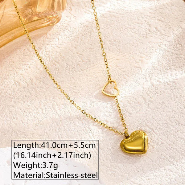 Cute Heart Pendant Necklace | Stainless Steel