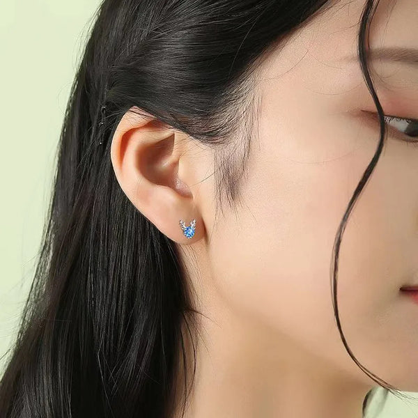 Zircon Stud Earrings | Silver