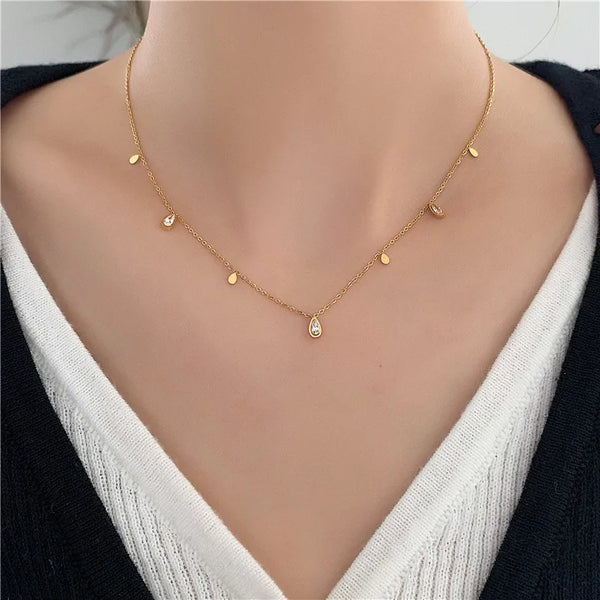 Zircon Necklace | Titanium Steel