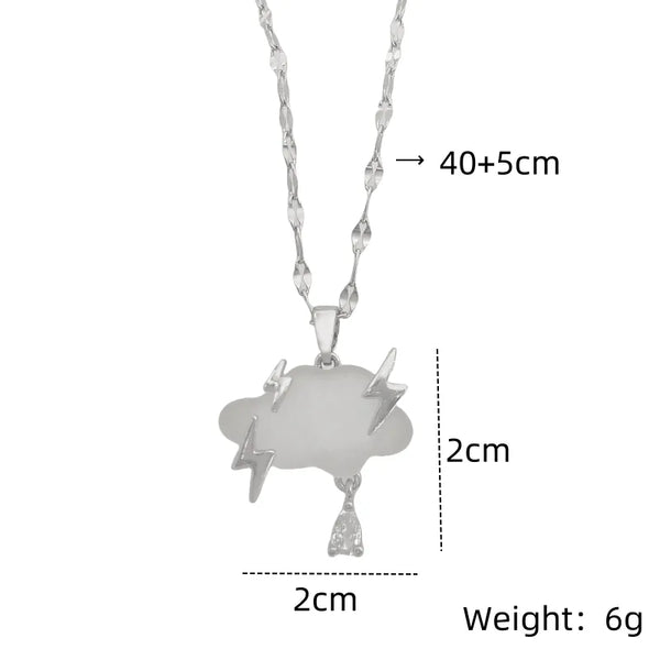 White Zircon Pendant Necklace | Stainless Steel