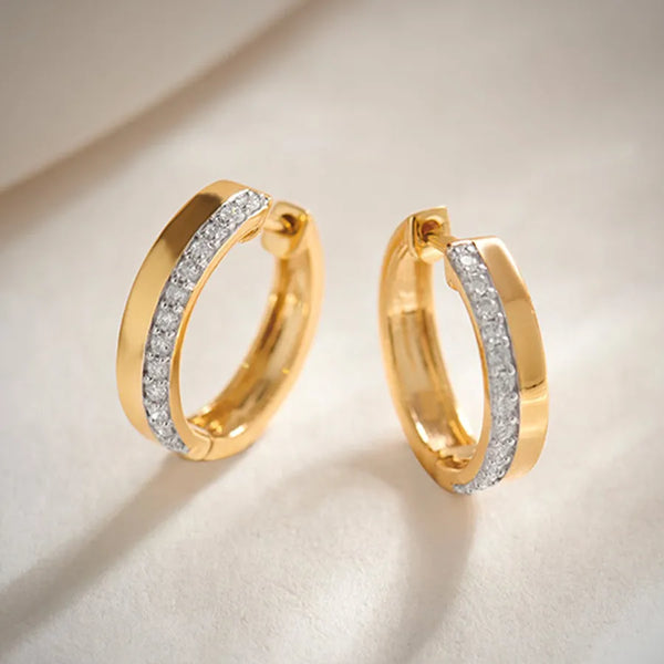 Round Rhinestone Earrings | 925 Sterling Silver