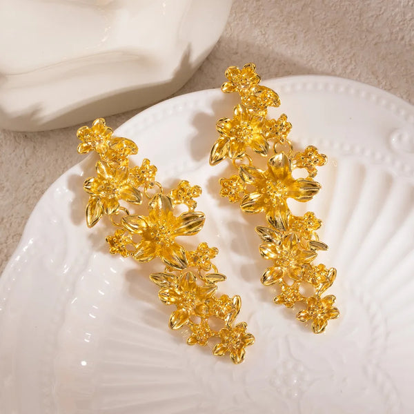 Vintage Floral Stud Earrings | 925 Sterling Silver