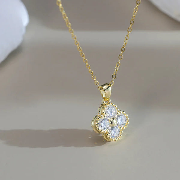 Golden Moissanite Necklace | 925 Sterling Silver