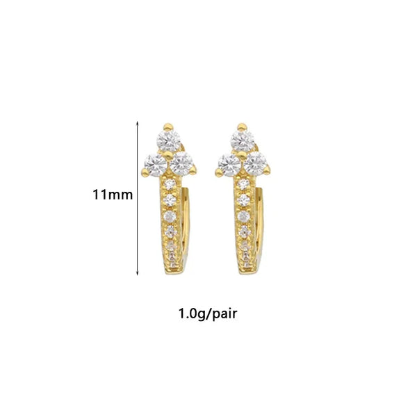 Gold-Plated Zircon Hoop Earrings | Copper