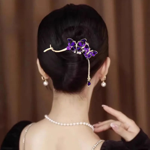 Tassel Butterfly Hair Clip | Alloy