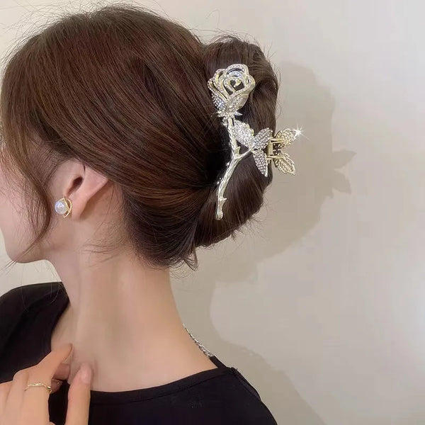 Floral Hair Claw | Rhinestone